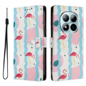 Leren Hoesje Xiaomi Redmi Note 15 Pro Plus 5g Flamingo's Bescherming Hoesje
