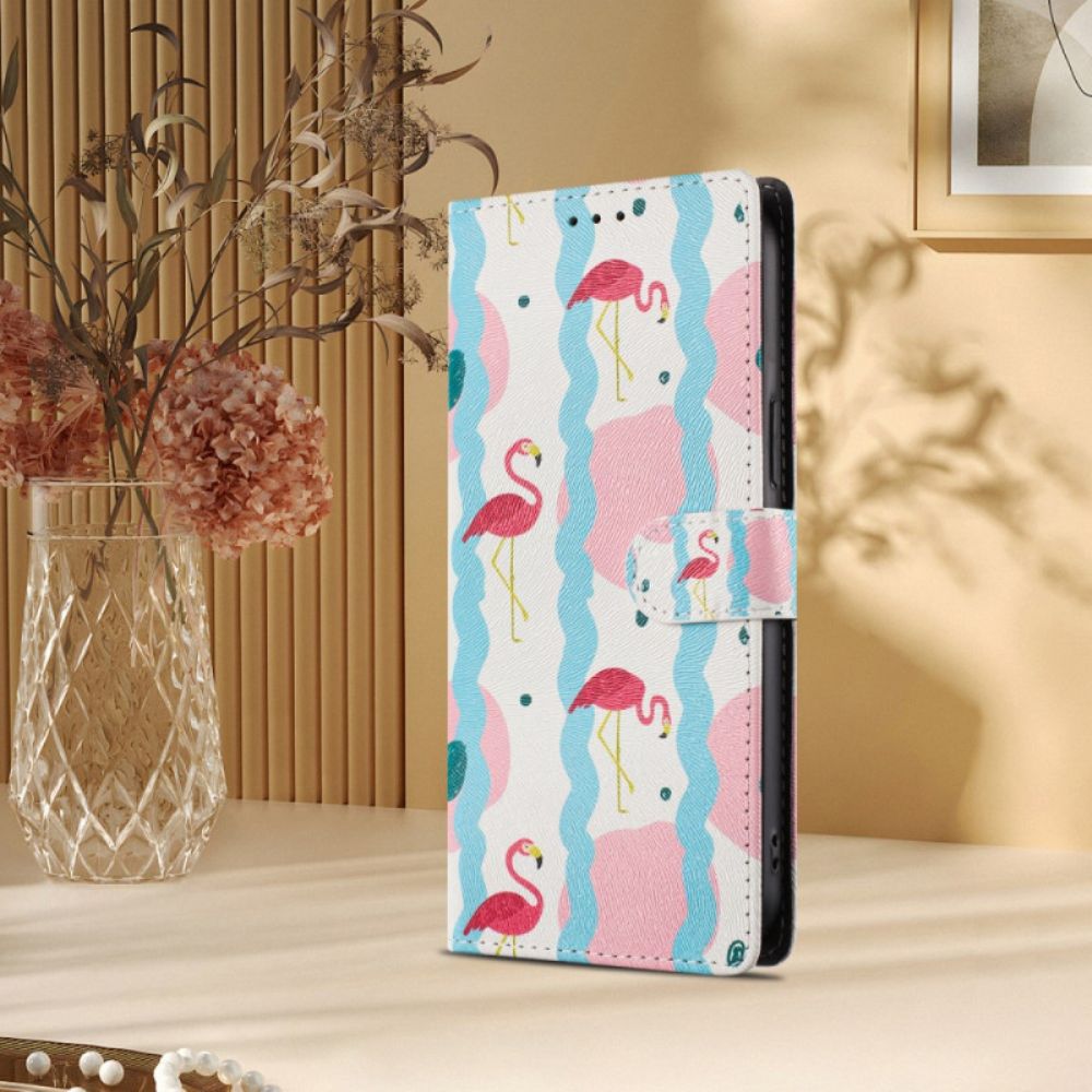 Leren Hoesje Xiaomi Redmi Note 15 Pro Plus 5g Flamingo's Bescherming Hoesje