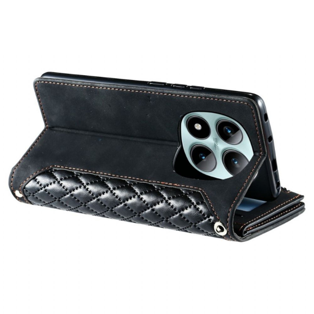 Leren Hoesje Xiaomi Redmi Note 15 Pro Plus 5g Gewatteerd Design