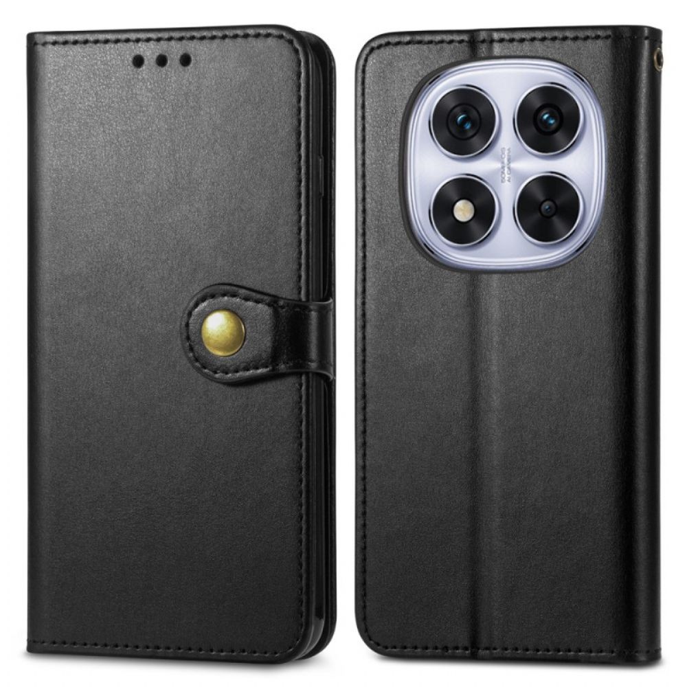 Leren Hoesje Xiaomi Redmi Note 15 Pro Plus 5g Gouden Sluiting