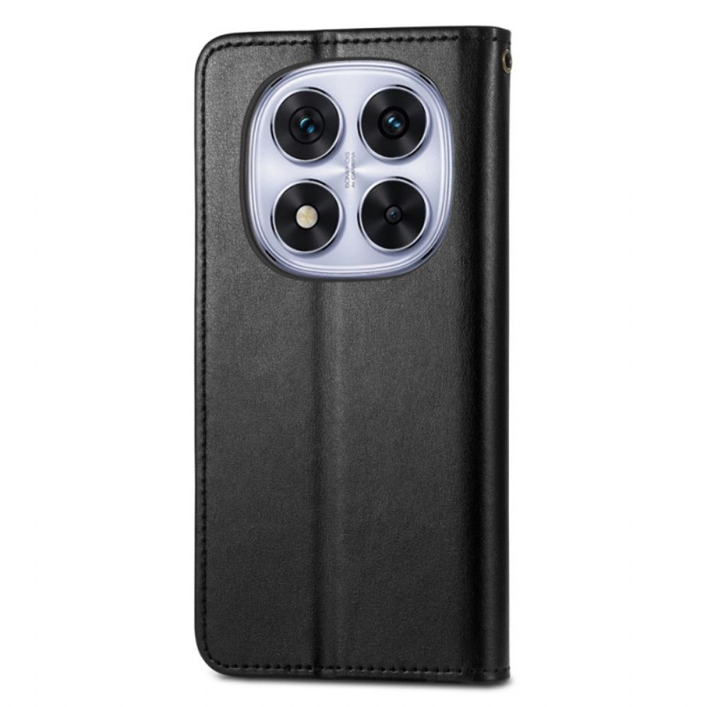 Leren Hoesje Xiaomi Redmi Note 15 Pro Plus 5g Gouden Sluiting