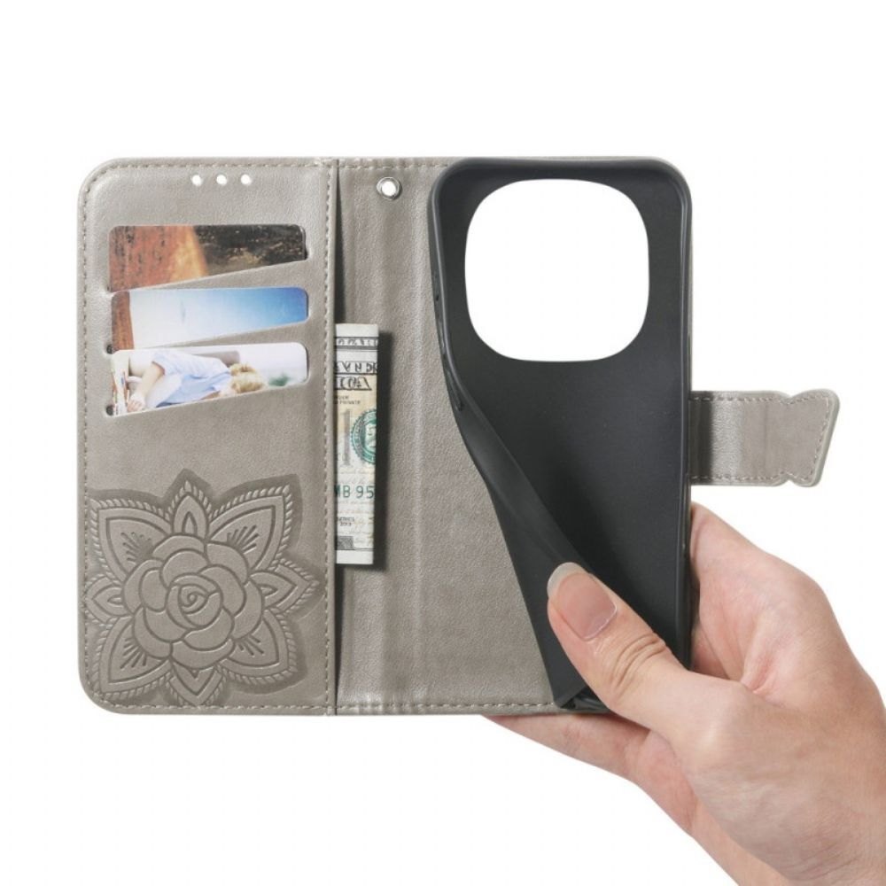 Leren Hoesje Xiaomi Redmi Note 15 Pro Plus 5g Grafisch Vlinder Bescherming Hoesje