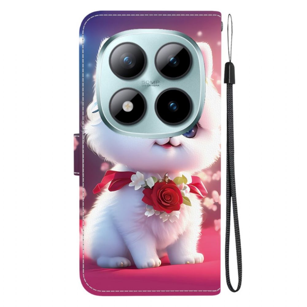 Leren Hoesje Xiaomi Redmi Note 15 Pro Plus 5g Kat En Rozen Bescherming Hoesje