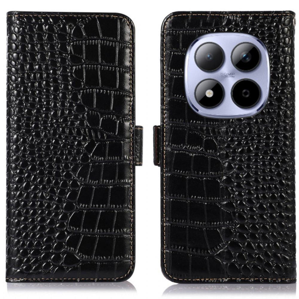 Leren Hoesje Xiaomi Redmi Note 15 Pro Plus 5g Leer Met Krokodillenprint Bescherming Hoesje