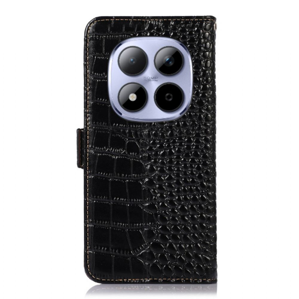 Leren Hoesje Xiaomi Redmi Note 15 Pro Plus 5g Leer Met Krokodillenprint Bescherming Hoesje