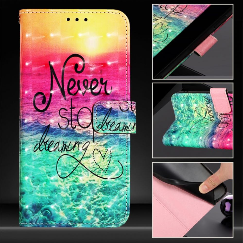 Leren Hoesje Xiaomi Redmi Note 15 Pro Plus 5g Never Stop Dreaming Bescherming Hoesje