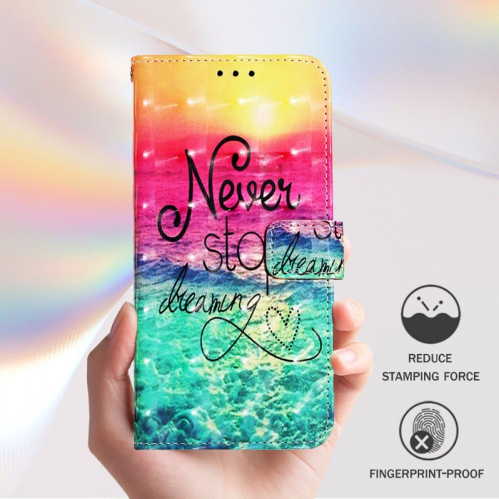 Leren Hoesje Xiaomi Redmi Note 15 Pro Plus 5g Never Stop Dreaming Bescherming Hoesje