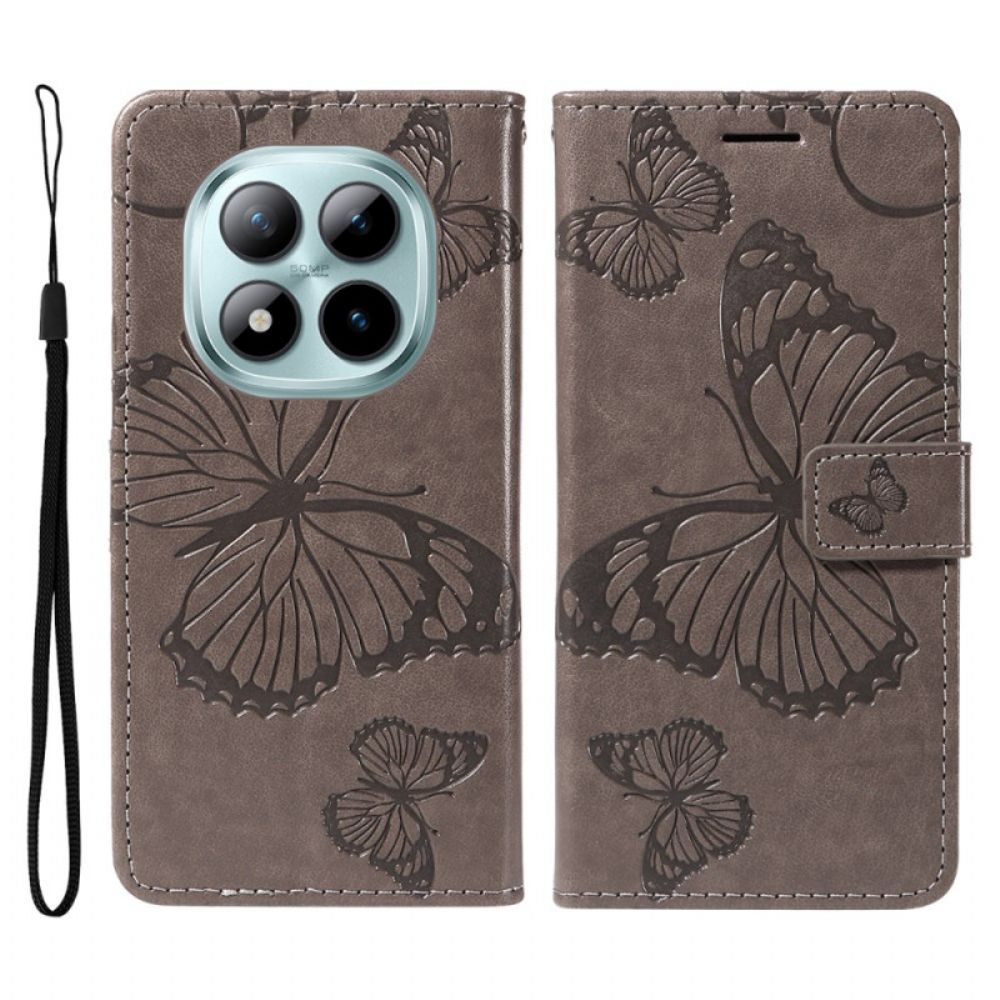 Leren Hoesje Xiaomi Redmi Note 15 Pro Plus 5g Reuzenvlinders Bescherming Hoesje