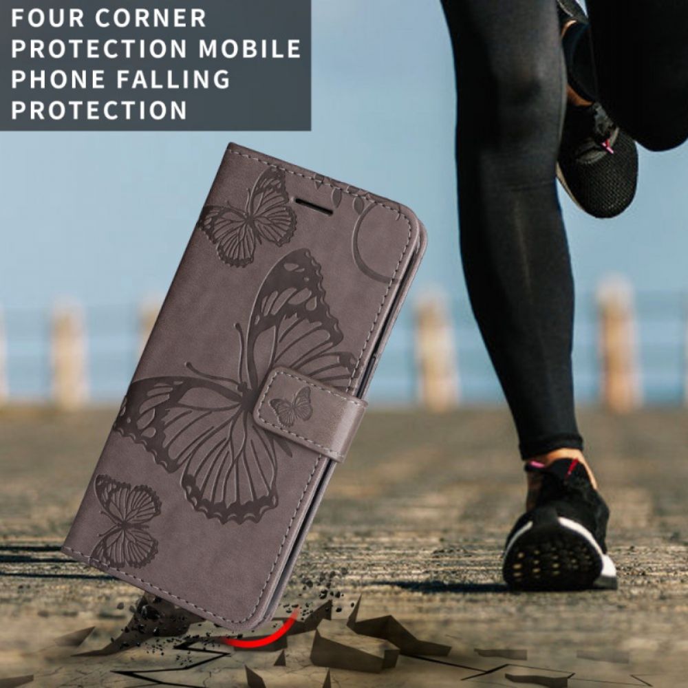 Leren Hoesje Xiaomi Redmi Note 15 Pro Plus 5g Reuzenvlinders Bescherming Hoesje