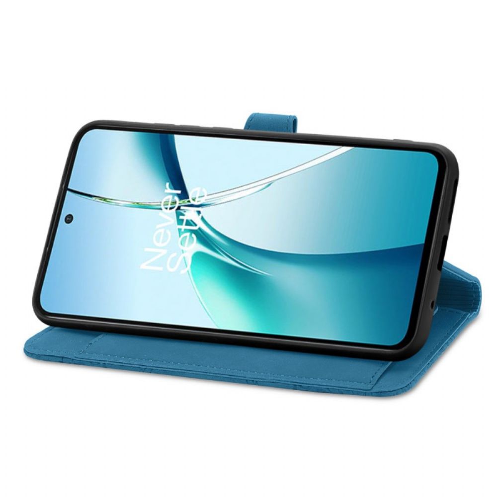 Leren Hoesje Xiaomi Redmi Note 15 Pro Plus 5g Suède-effect Met Bloemenpatroon