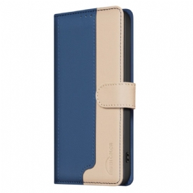 Leren Hoesje Xiaomi Redmi Note 15 Pro Plus 5g Tweekleurige Binfen Kleur