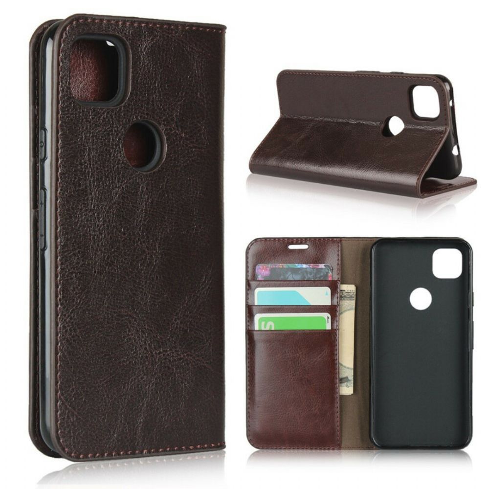 Bescherming Hoesje voor Google Pixel 4a Folio-hoesje Echt Leer