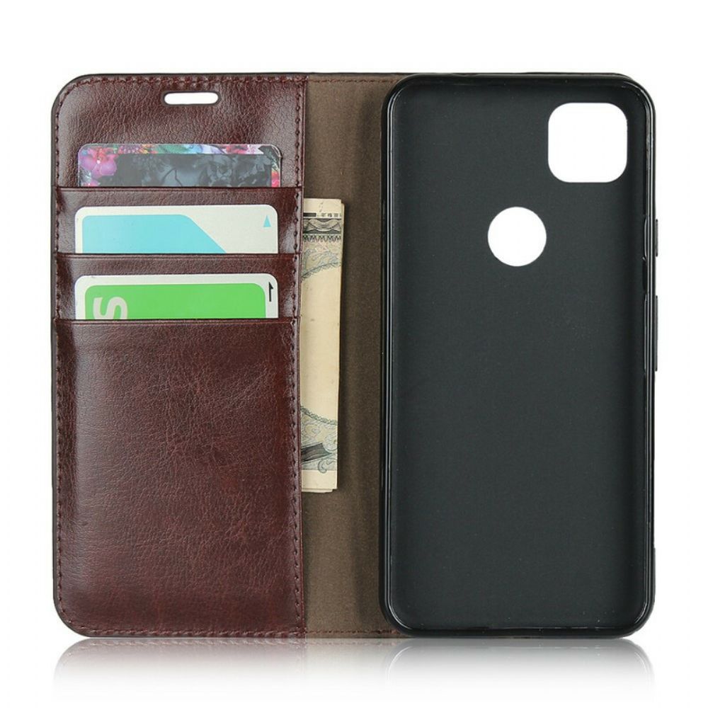 Bescherming Hoesje voor Google Pixel 4a Folio-hoesje Echt Leer