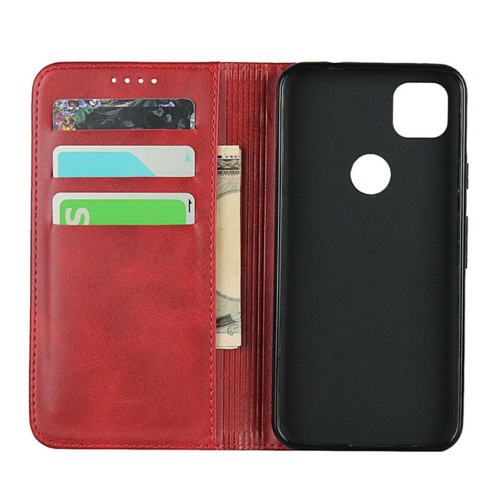 Bescherming Hoesje voor Google Pixel 4a Folio-hoesje Premium Kunstleer Stiksels