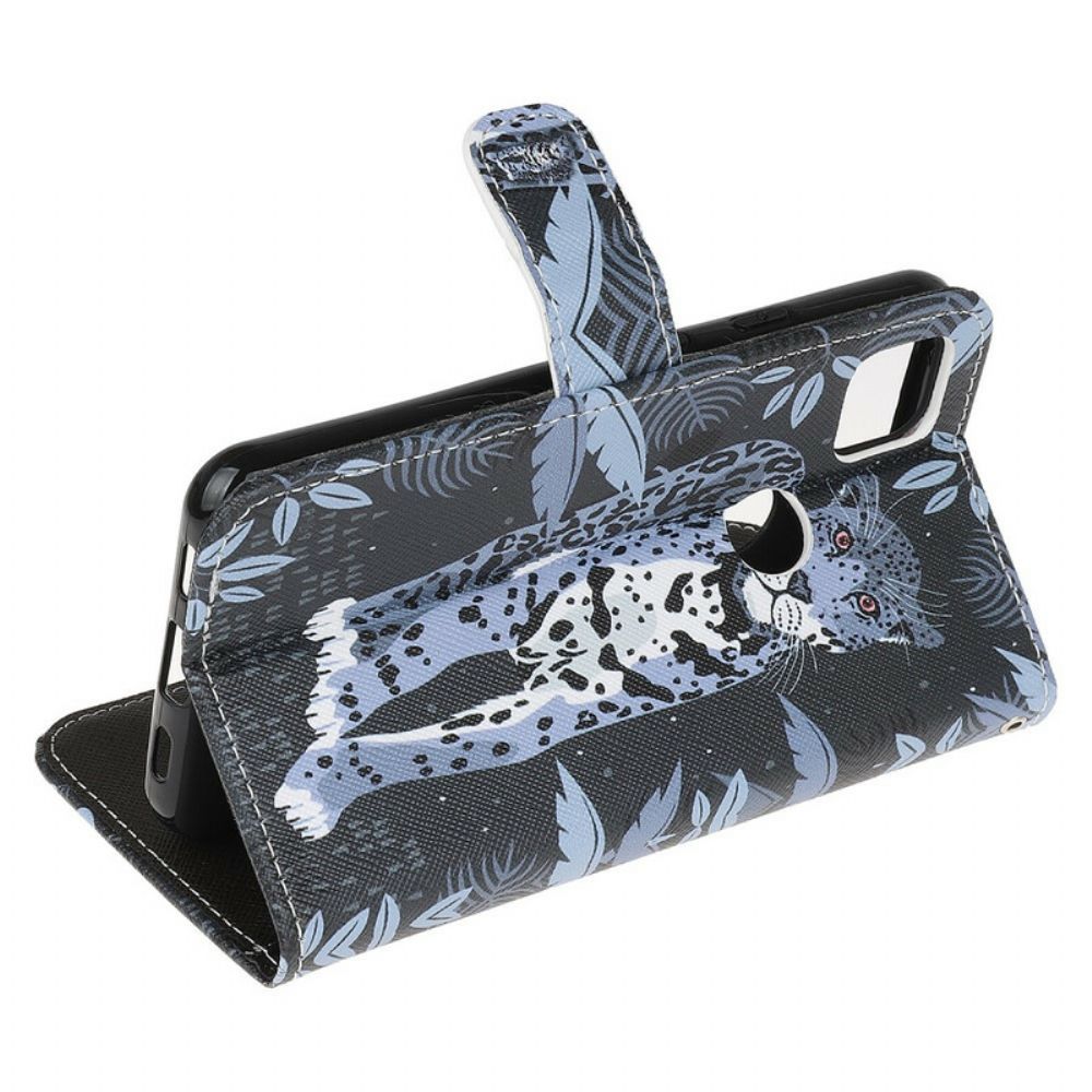 Folio-hoesje voor Google Pixel 4a Met Ketting Thong Luipaard