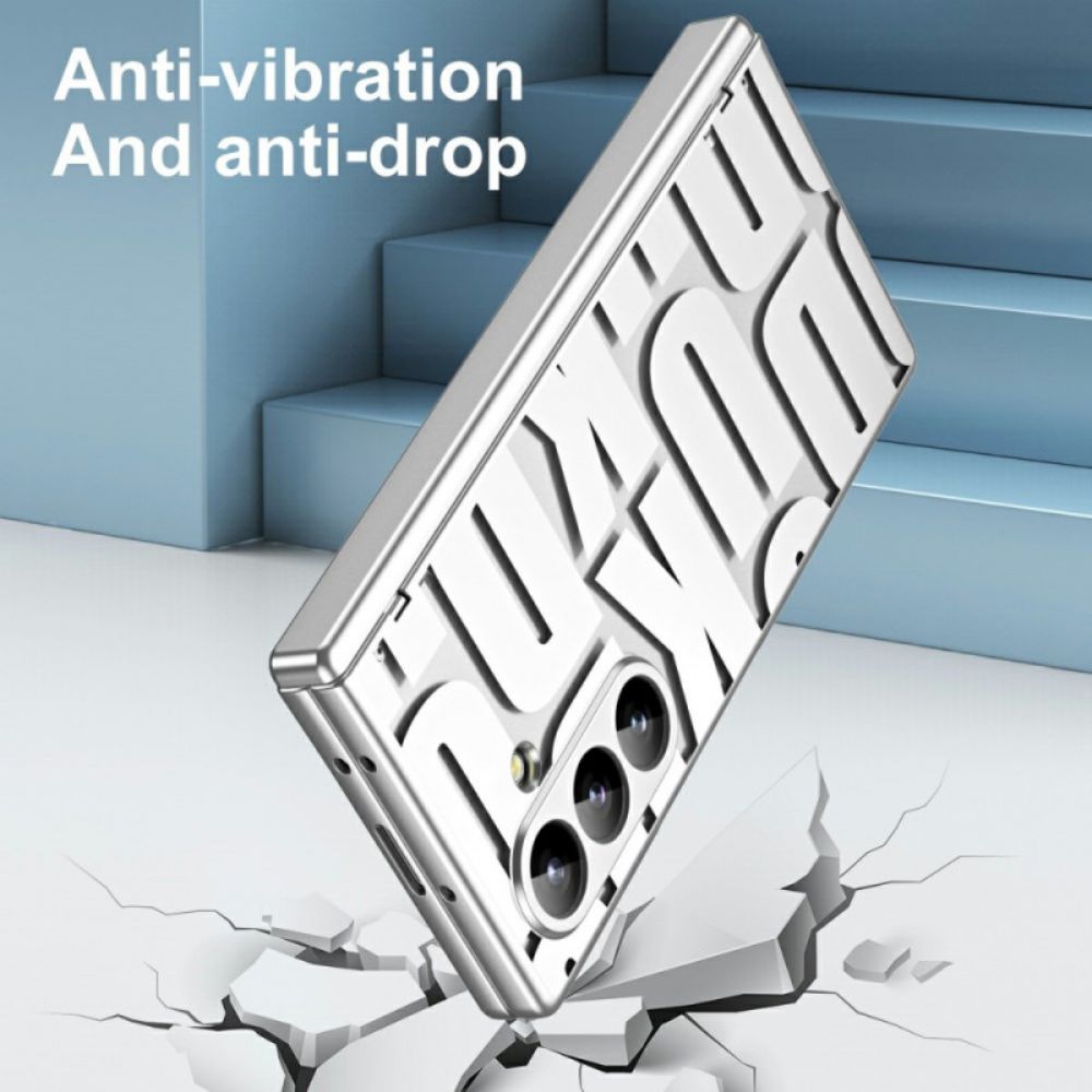 Cover Hoesje Samsung Galaxy Z Fold 7 Telefoonhoesje Letterontwerp Met Schermbeschermer Van Gehard Glas