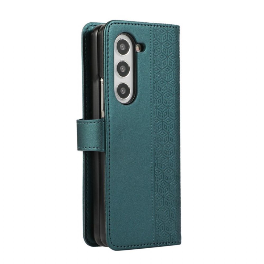 Flip Case Leren Samsung Galaxy Z Fold 7 Diamantdesign
