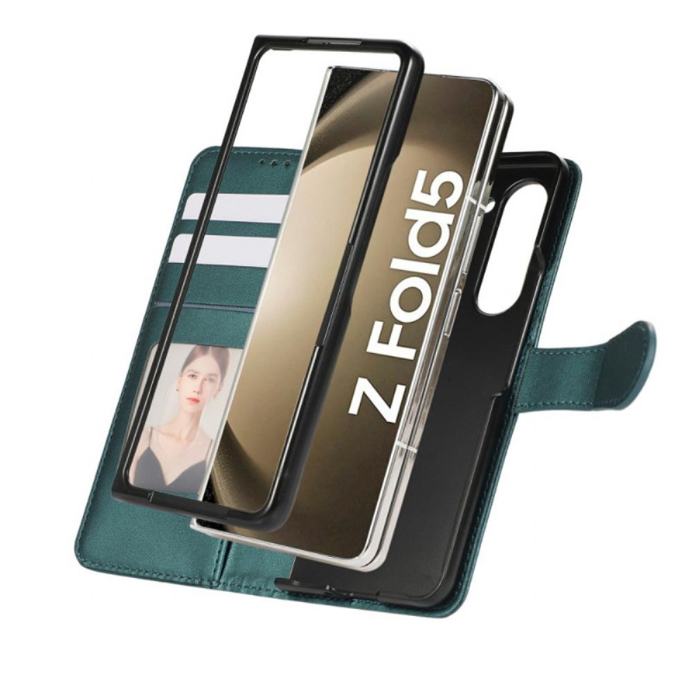 Flip Case Leren Samsung Galaxy Z Fold 7 Diamantdesign