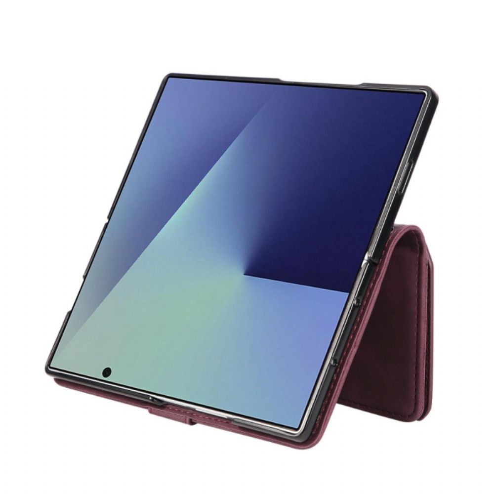Folio-hoesje Samsung Galaxy Z Fold 7 Portemonnee Met Suède-look En Schouderband