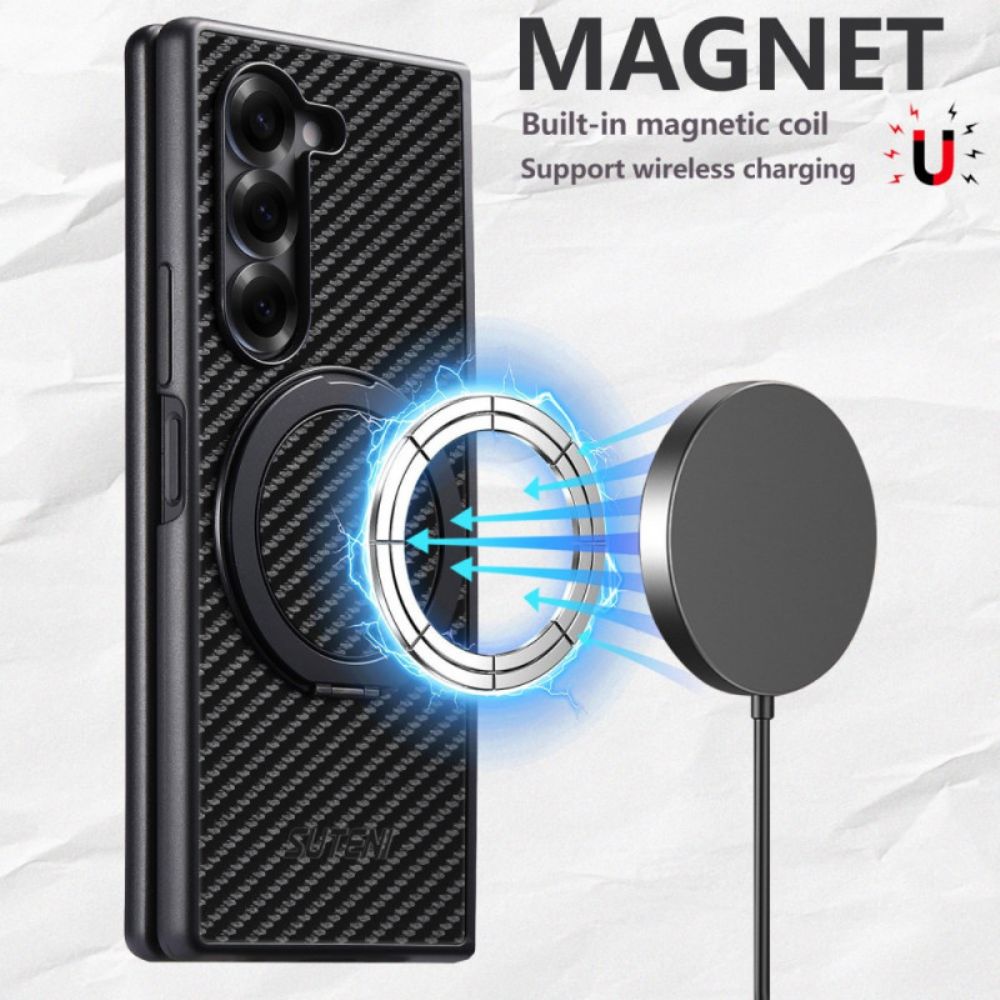 Hoesje Samsung Galaxy Z Fold 7 Magnetisch Scharnier Met Suteni Ringhouder