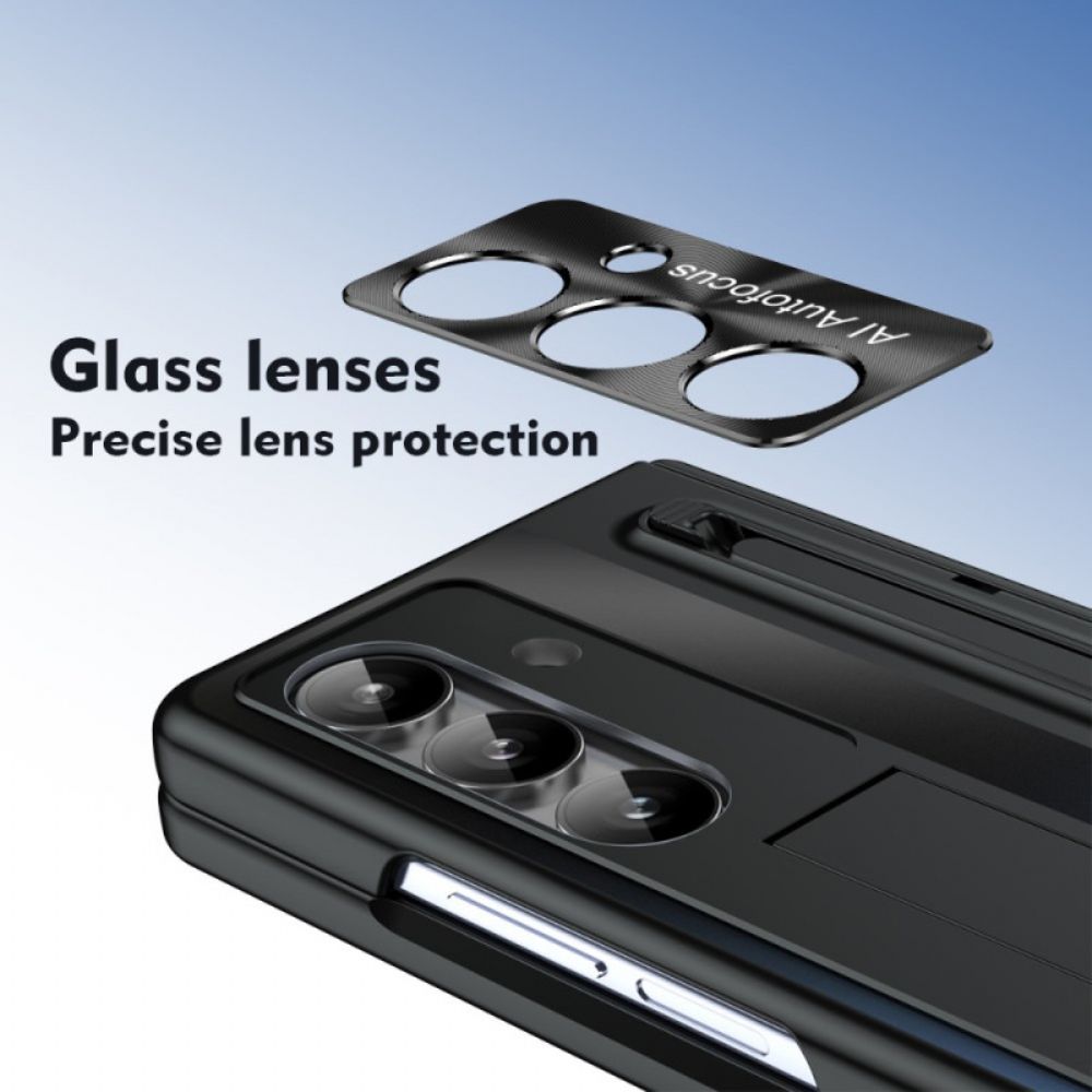 Hoesje Samsung Galaxy Z Fold 7 Standaard Met Metaaleffect En Schermbeschermer