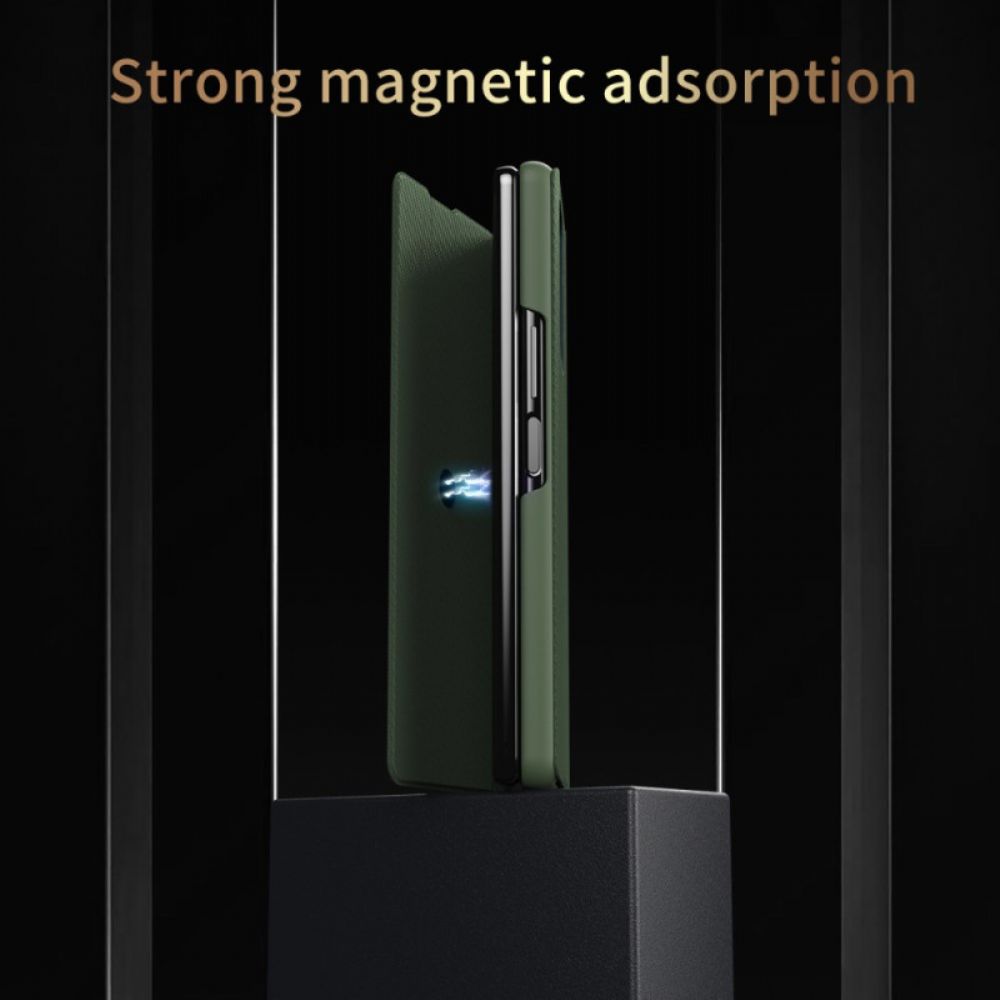 Hoesje Voor Samsung Galaxy Z Fold 7 Lederlook Met Geïntegreerde Standaard