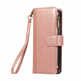 Leren Hoesje Samsung Galaxy Z Fold 7 Portemonnee Met Riempje