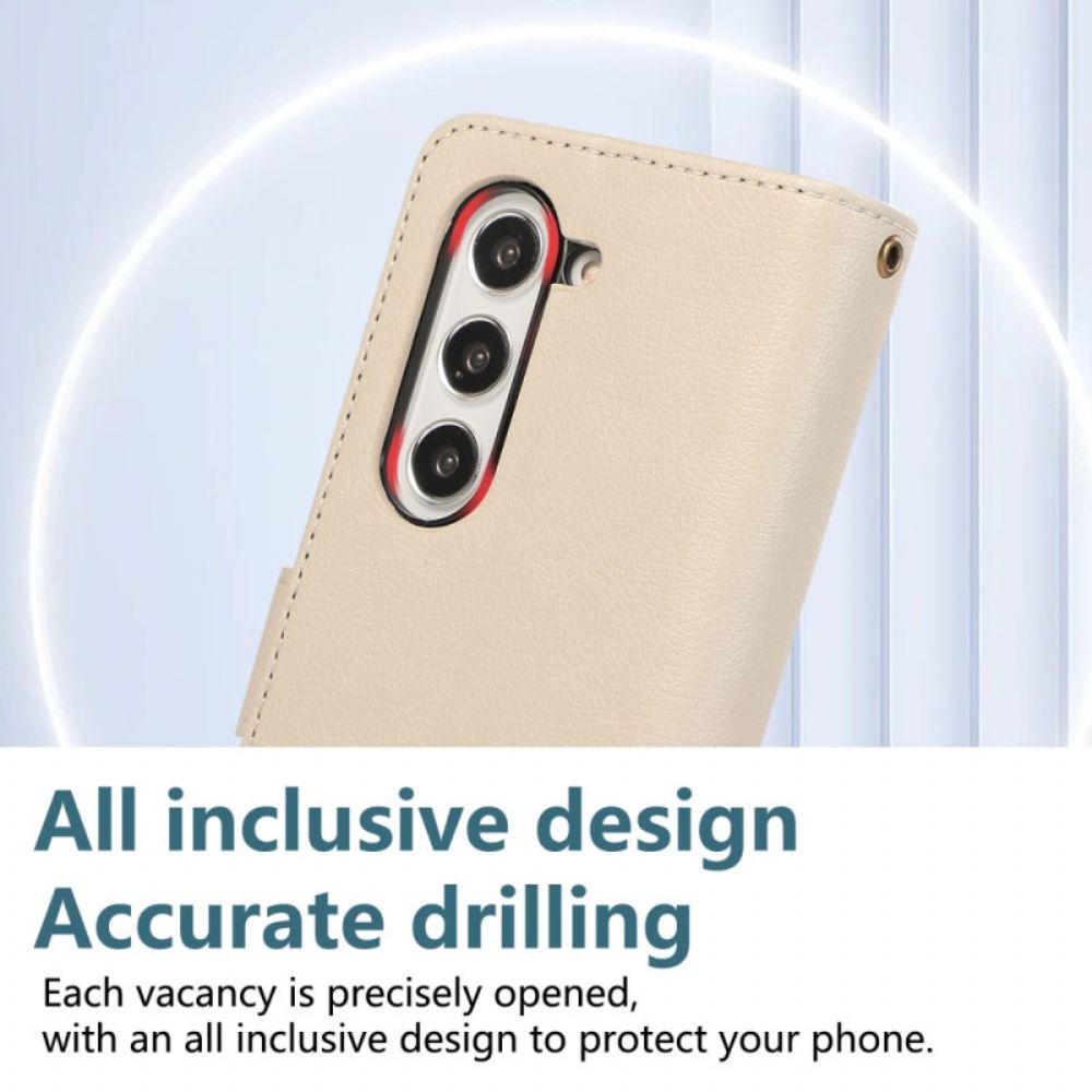 Leren Hoesje Samsung Galaxy Z Fold 7 Portemonnee Met Riempje