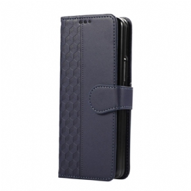 Leren Hoesje Samsung Galaxy Z Fold 7 Reliëfpatroon Met Riempje