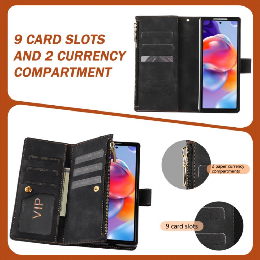Leren Hoesje Samsung Galaxy Z Fold 7 Tweekleurige Portemonnee Bescherming Hoesje