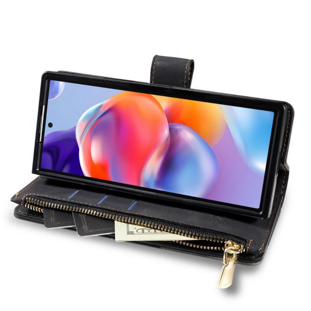 Leren Hoesje Samsung Galaxy Z Fold 7 Tweekleurige Portemonnee Bescherming Hoesje