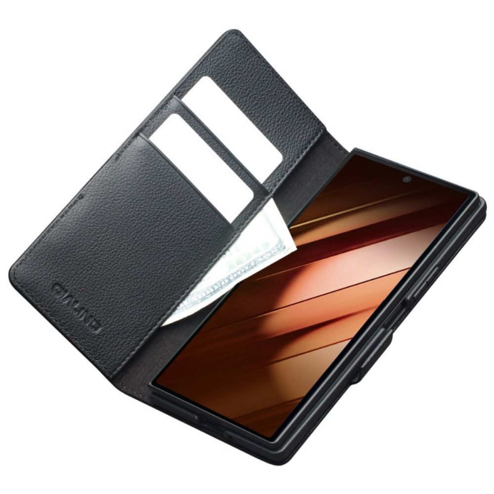 Leren Hoesje Voor Samsung Galaxy Z Fold 7 Qialino Kaarthouder