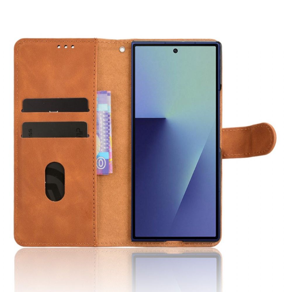 Leren Hoesje Voor Samsung Galaxy Z Fold 7 Suède-look