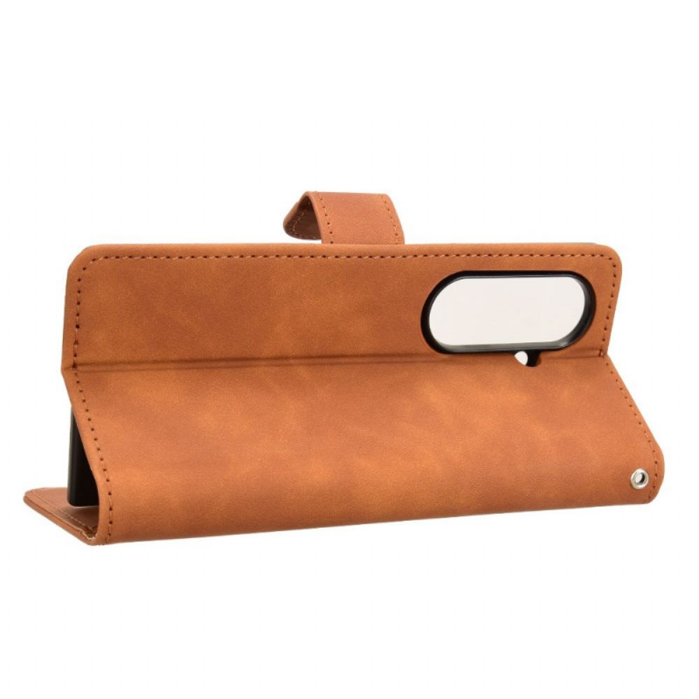 Leren Hoesje Voor Samsung Galaxy Z Fold 7 Suède-look