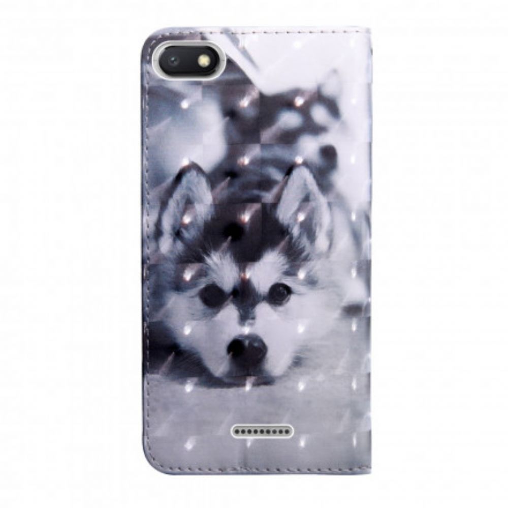 Folio-hoesje voor Xiaomi Redmi 6A Zwart-witte Hond