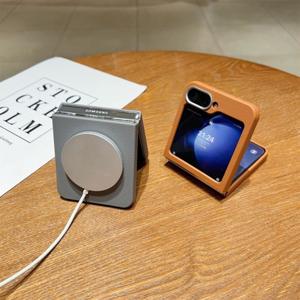 Case Hoesje Samsung Galaxy Z Flip 7 Fe Telefoonhoesje Lederlook