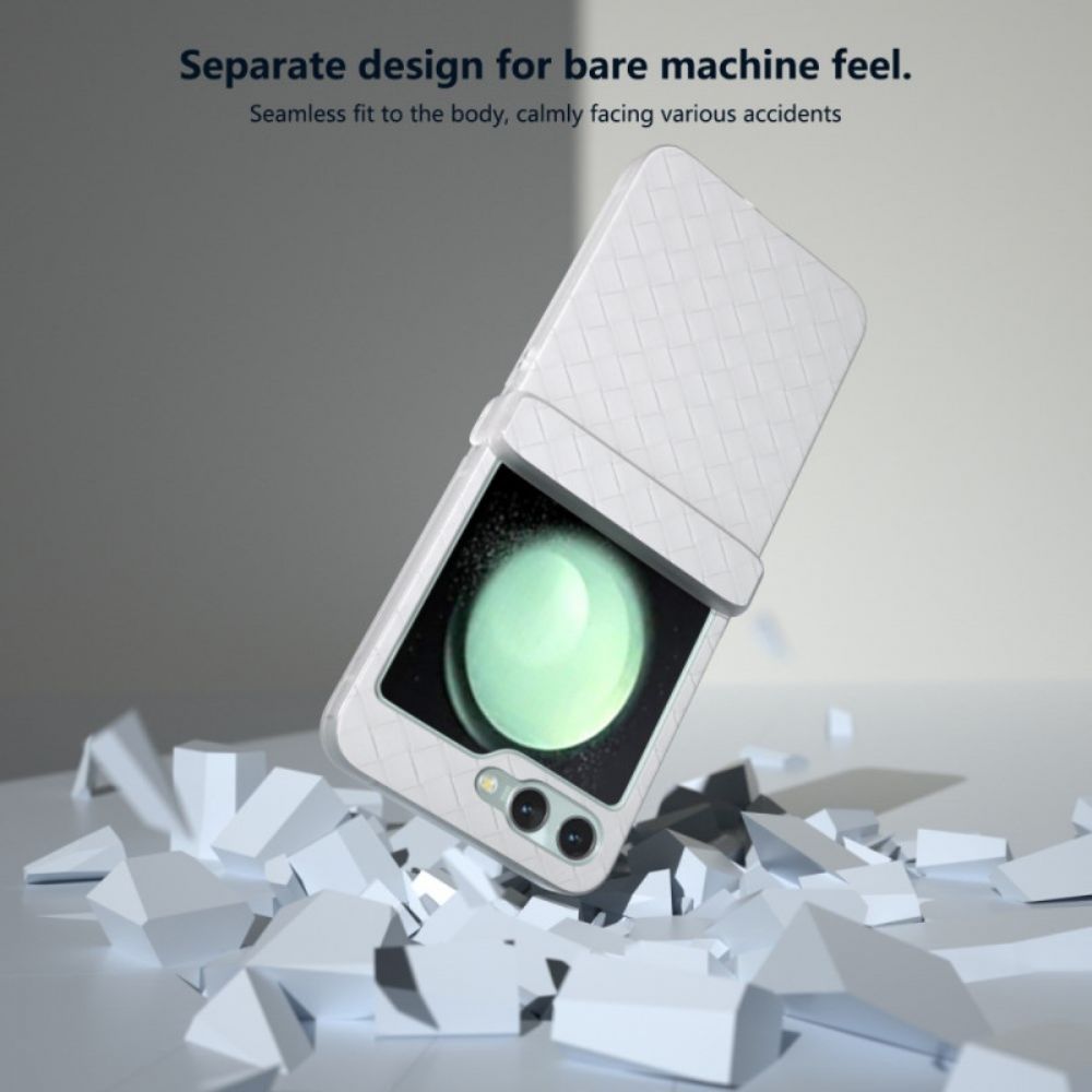 Cover Hoesje Samsung Galaxy Z Flip 7 Fe Telefoonhoesje Geweven Structuur