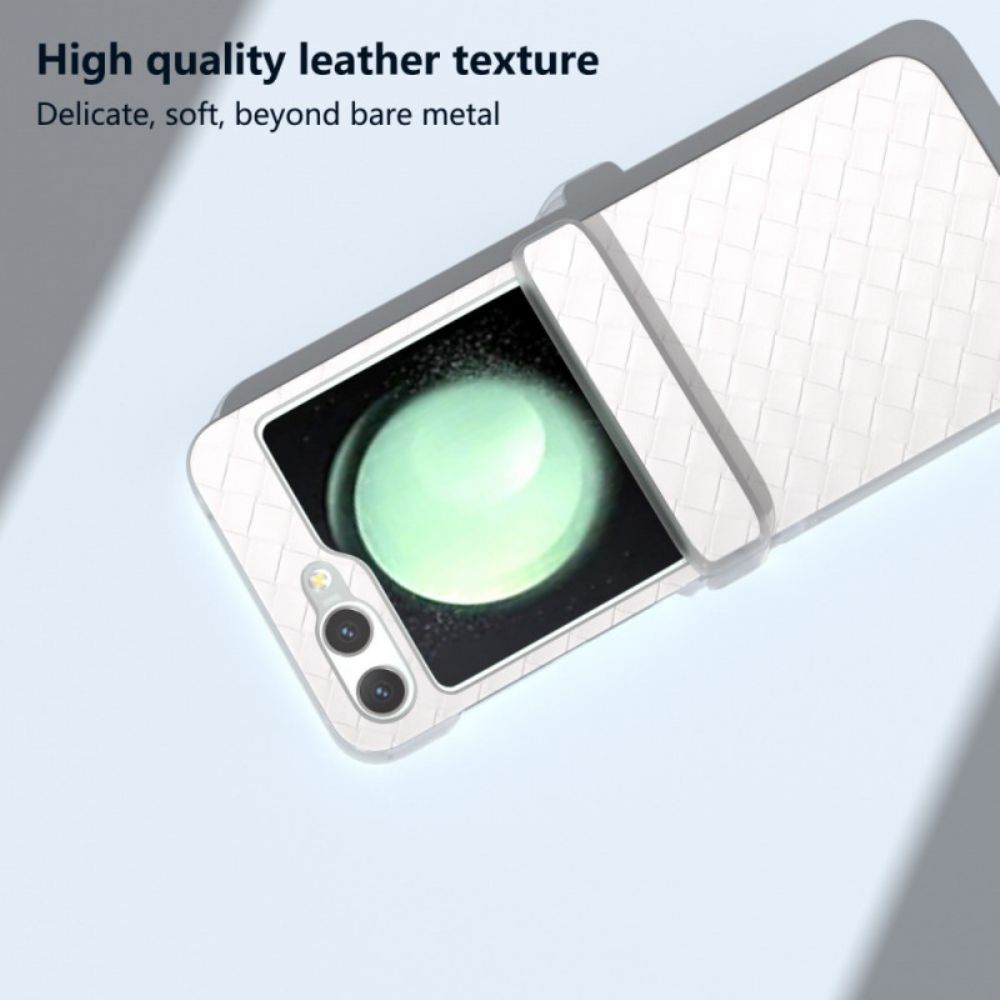 Cover Hoesje Samsung Galaxy Z Flip 7 Fe Telefoonhoesje Geweven Structuur