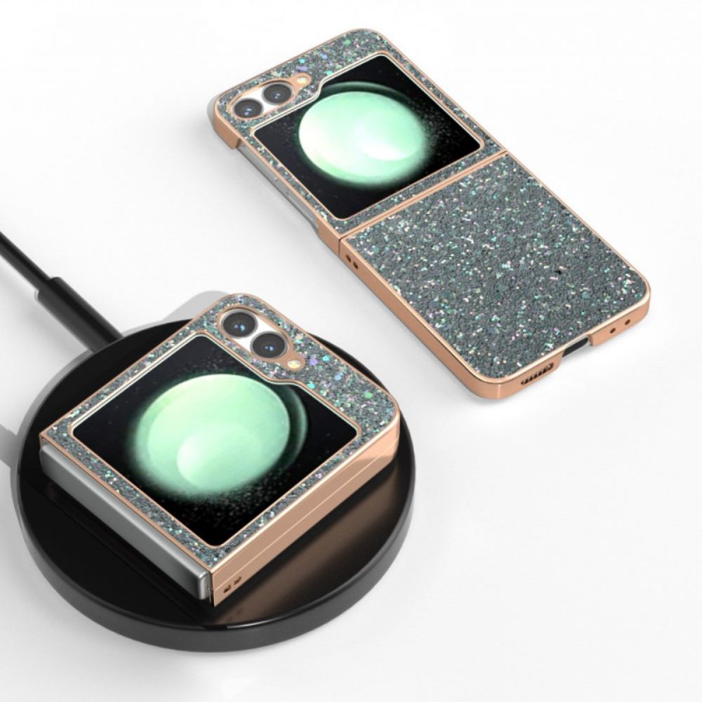 Cover Hoesje Samsung Galaxy Z Flip 7 Fe Telefoonhoesje Glitterdesign