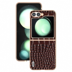 Cover Hoesje Samsung Galaxy Z Flip 7 Fe Telefoonhoesje Krokodillentextuur