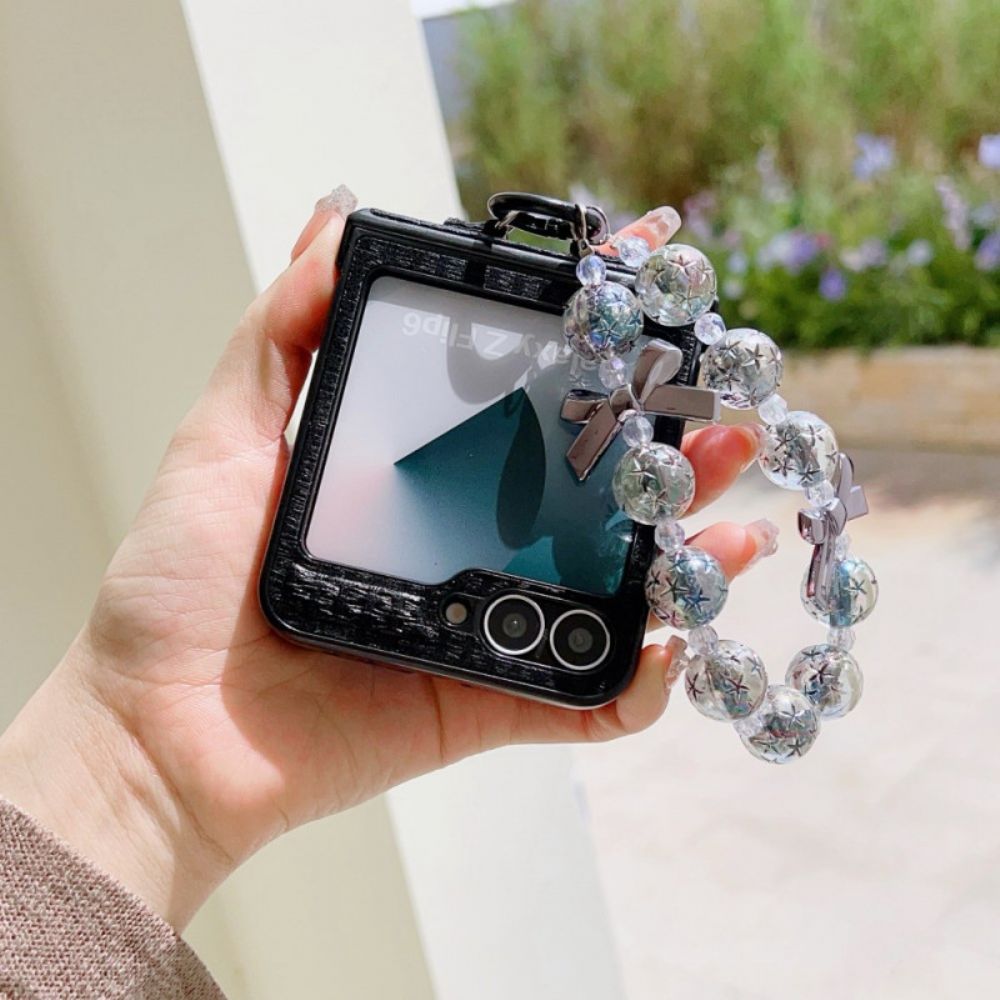 Cover Hoesje Samsung Galaxy Z Flip 7 Fe Telefoonhoesje Kunstleer En Originele Polsband