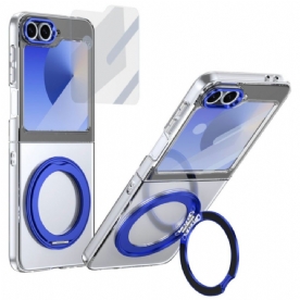 Cover Hoesje Samsung Galaxy Z Flip 7 Fe Telefoonhoesje Magnetische Standaard En Hd-schermbeschermer