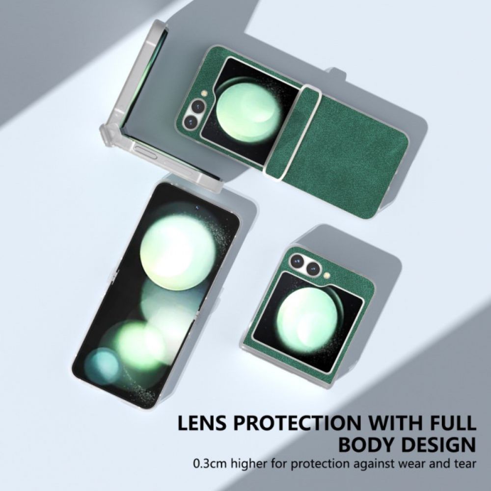 Cover Hoesje Samsung Galaxy Z Flip 7 Fe Telefoonhoesje Mat Lederlook