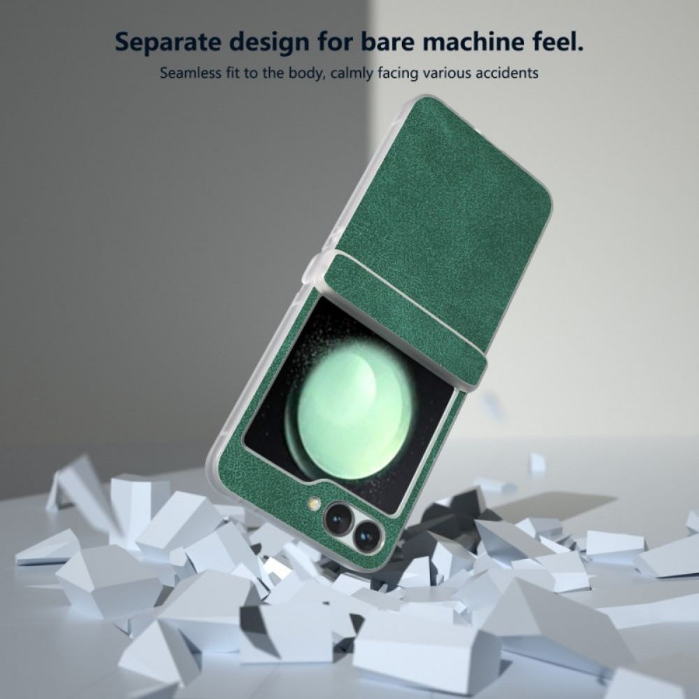 Cover Hoesje Samsung Galaxy Z Flip 7 Fe Telefoonhoesje Mat Lederlook