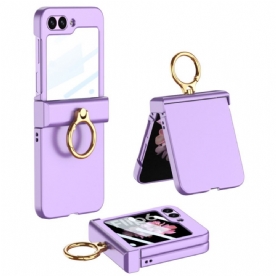 Cover Hoesje Samsung Galaxy Z Flip 7 Fe Telefoonhoesje Ringhouder En Gkk Gehard Glazen Schermbeschermer