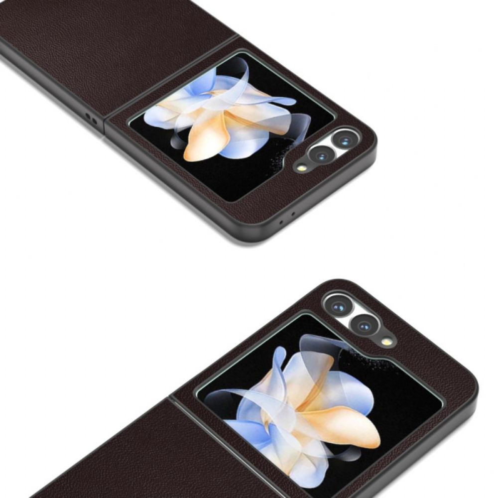 Cover Hoesje Samsung Galaxy Z Flip 7 Fe Telefoonhoesje Subtiel Leer