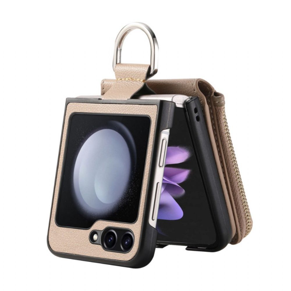 Cover Hoesje Samsung Galaxy Z Flip 7 Fe Telefoonhoesje Vak Met Rits En Ringhouder