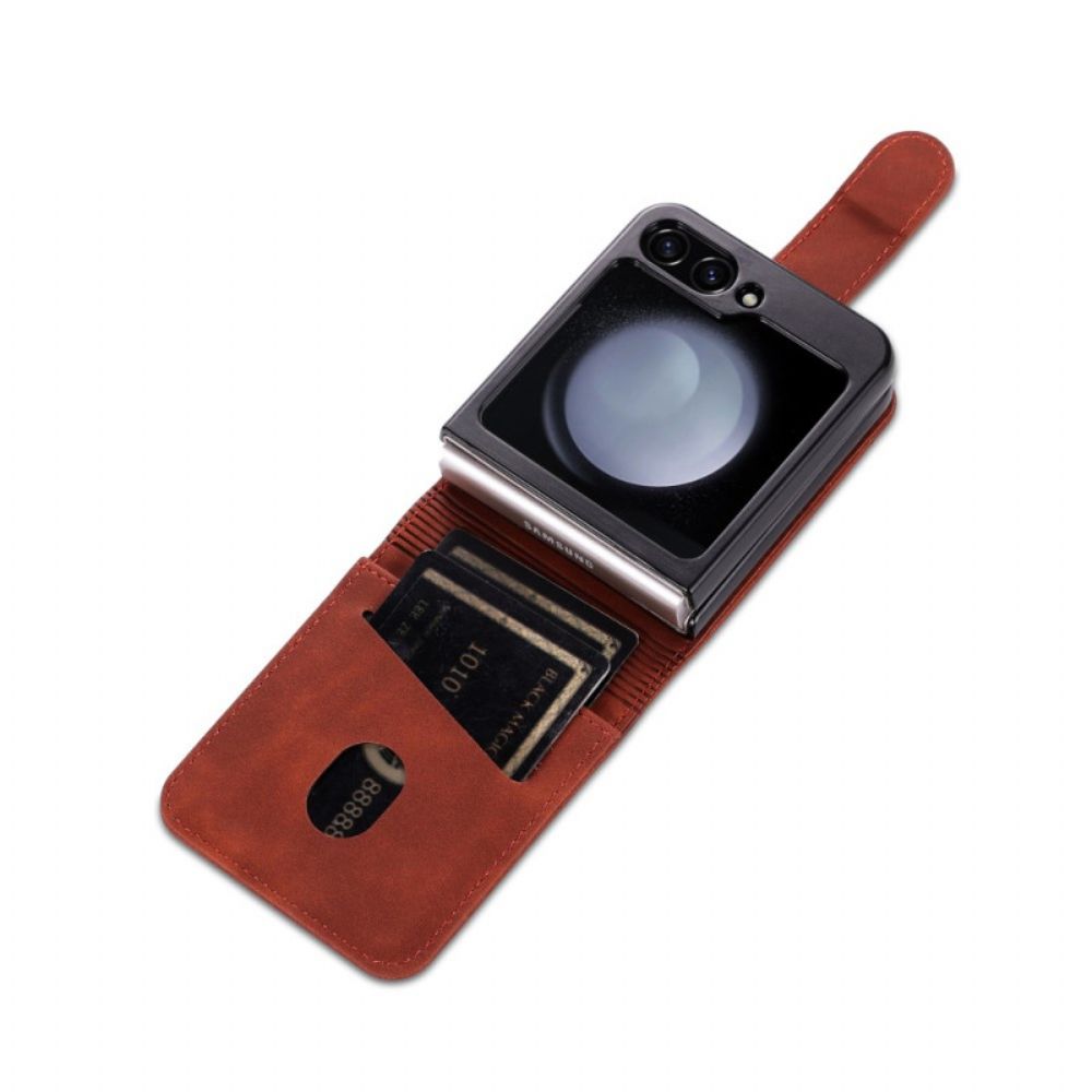 Hoesje Samsung Galaxy Z Flip 7 Fe Azns Kunstleren Kaarthouder Bescherming Hoesje
