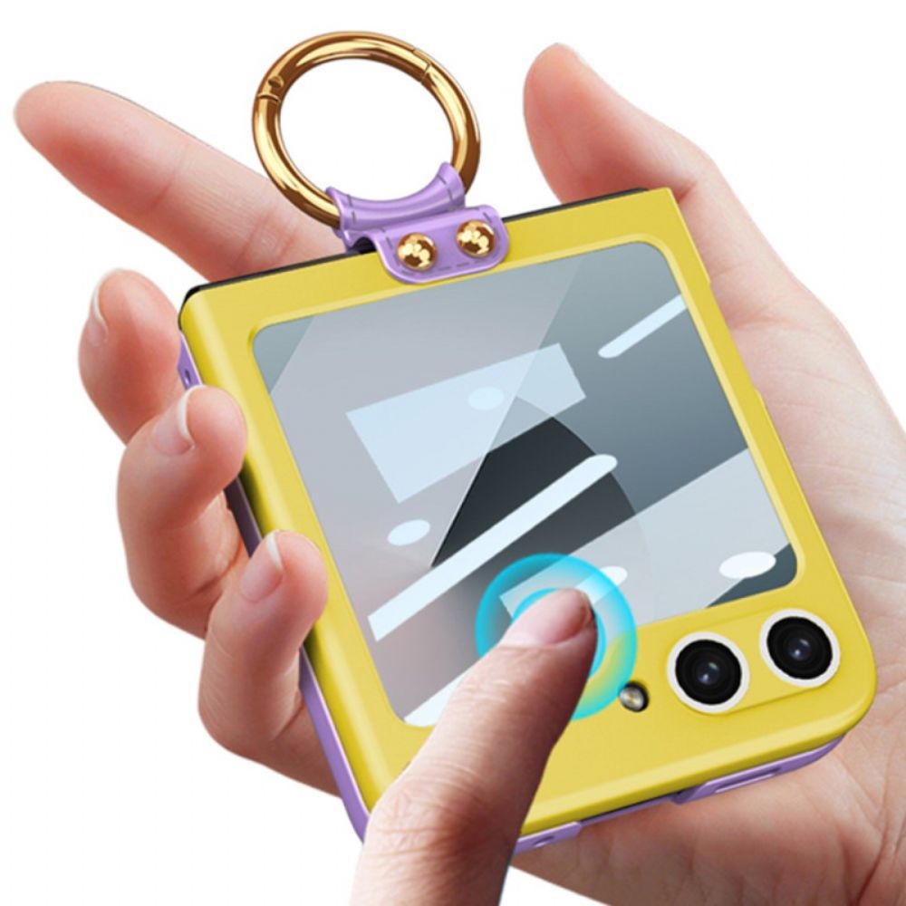 Hoesje Samsung Galaxy Z Flip 7 Fe Beschermer Voor Magnetisch Scharnier En Tweekleurige Standaard
