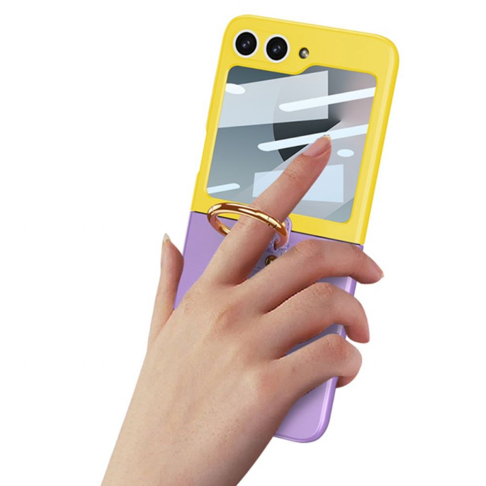 Hoesje Samsung Galaxy Z Flip 7 Fe Beschermer Voor Magnetisch Scharnier En Tweekleurige Standaard